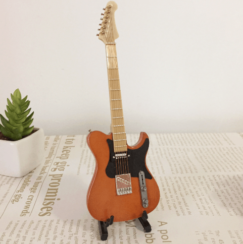 Miniature Wooden Acoustic Electric Guitar Model (One Set)
