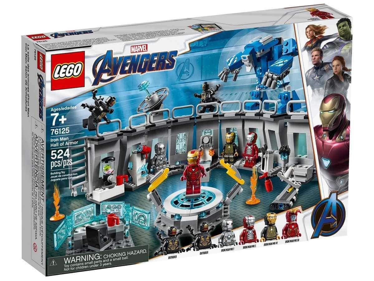 LEGO Marvel Avengers Iron Man Hall of Armor 76125 Building Kit Tony Stark Iron Man Suit Action Figures (524 Pieces)