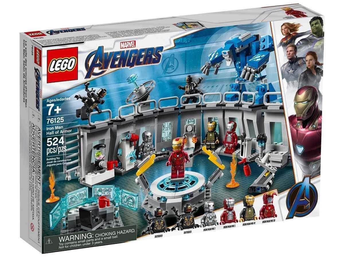 LEGO Marvel Avengers Iron Man Hall of Armor 76125 Building Kit Tony Stark Iron Man Suit Action Figures (524 Pieces)