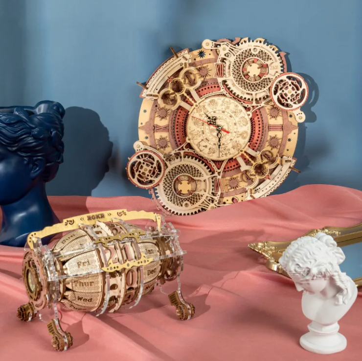 Wooden Calendar Clock Puzzle TIME