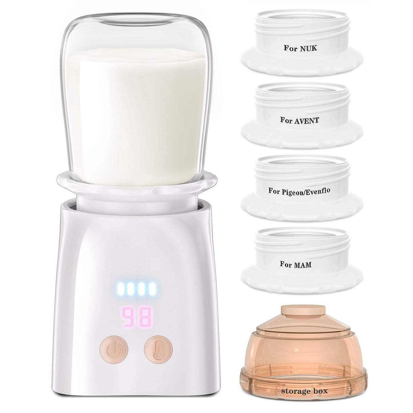 Hopebig Bottle Warmer Portable Bottle Warmer with Glass Bottle Rechargeable Baby Bottle Warmer Travel Bottle Warmer for Breastmilk or Formula