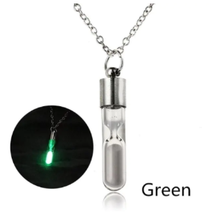 Vintage Glass Hourglass Pendant Necklace (One Piece)