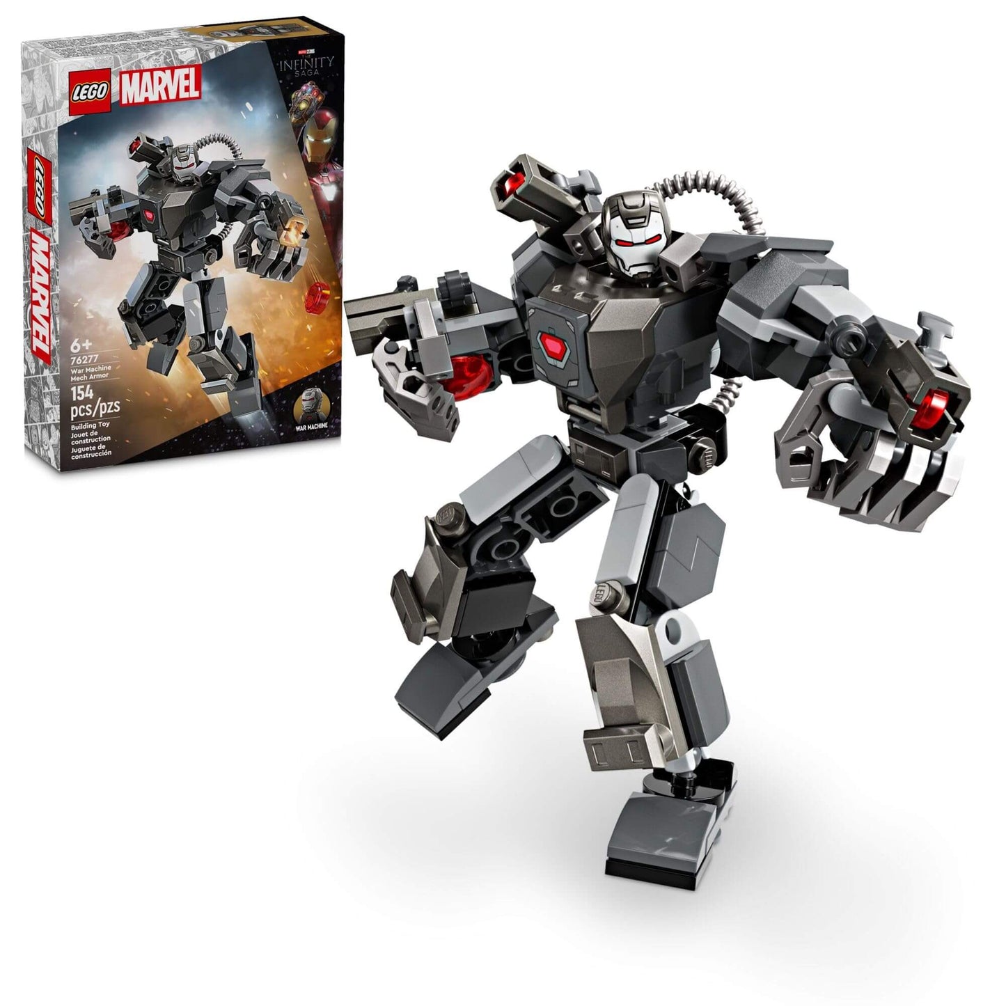 LEGO Marvel War Machine Mech Armor Buildable Marvel Action Figure Toy for Kids with 3 Stud Shooters Legendary Character from The MCU Marvel Gift for Boys and Girls Aged 6 and Up 76277