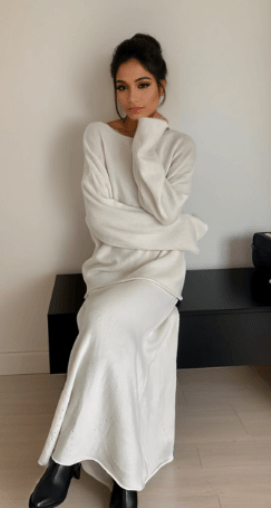 Knitted Camel Set Sweater Women Woman (One Piece)