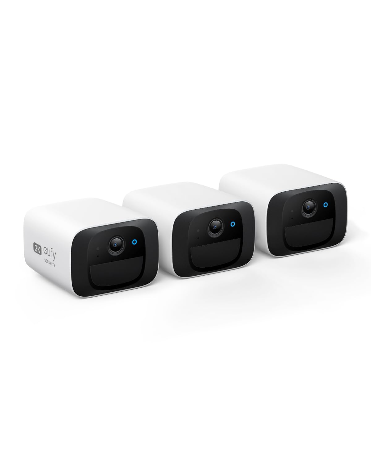 eufy Security SoloCam C210 3-Cam Pack Wireless Outdoor Camera 2K Resolution No Monthly Fee Wireless 2.4 GHz Wi-Fi HomeBase 3 Compatible (Renewed)