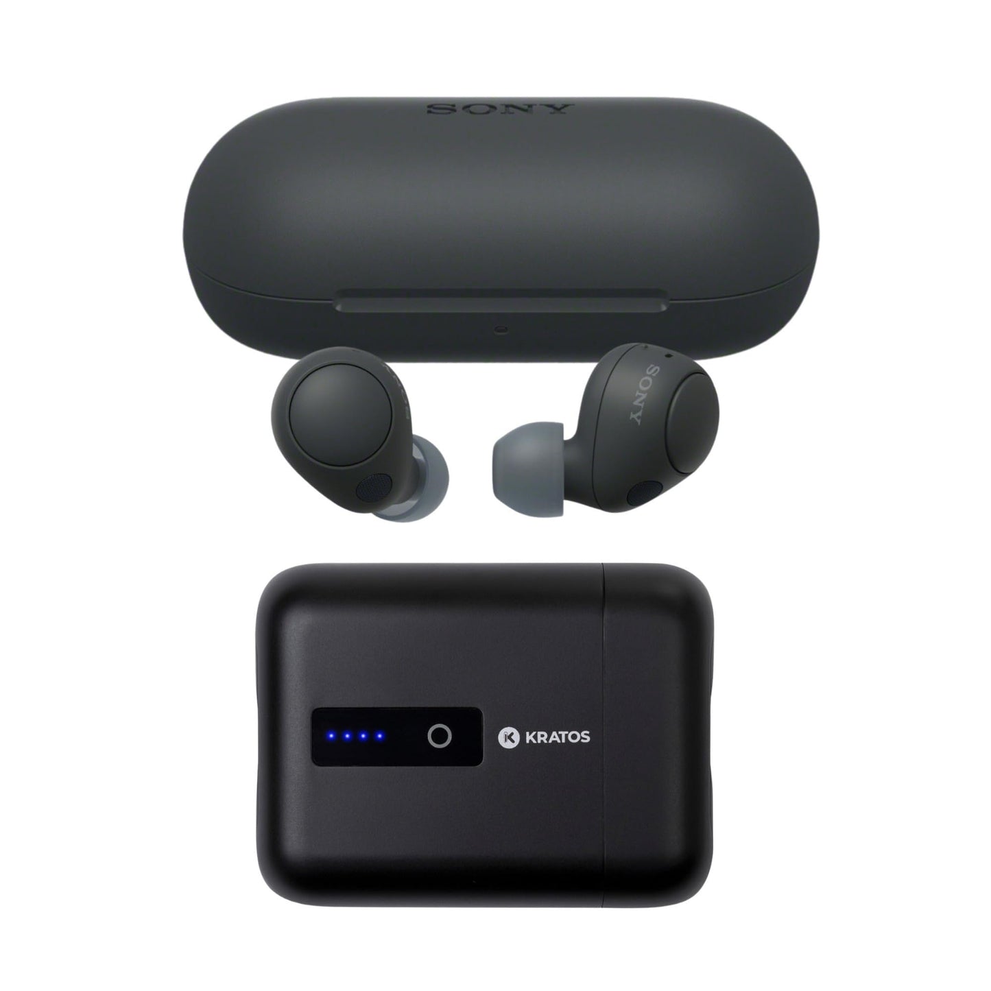 Sony WF-C700N Truly Wireless Noise Canceling Bluetooth Earbuds with Mic and IPX4 Resistance (Black) Bundle with Truly Wireless Accessory (2 Items)