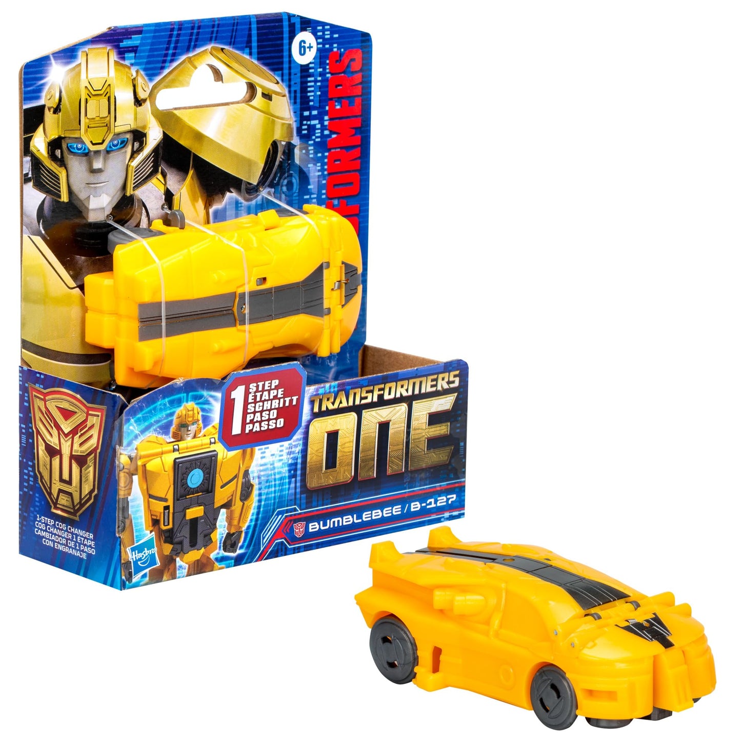 Transformers One Cog Changer Bumblebee (B-127) 4-Inch Robot Action Figure Interactive Toys for Boys and Girls Ages 6 and Up