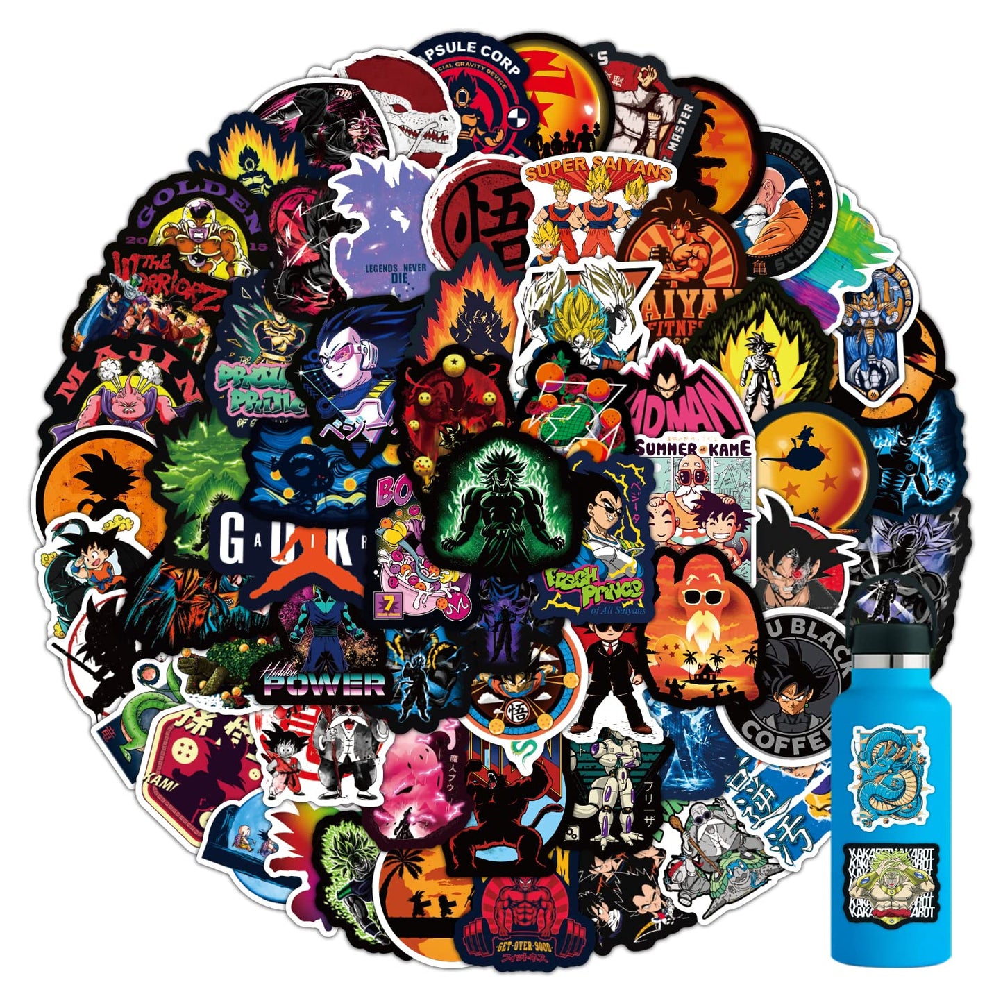 102pcs Anime Dragon Bal Stickers for Kids Teens Waterproof Anime Cartoon Stickers Vinyl Decal Sticker