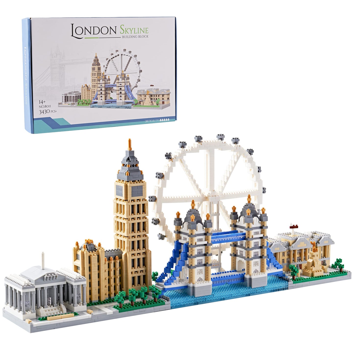 LUKHANG New Architecture London Skyline Building Set - Fun & Satisfying Model Kit with 3430pcs - Gift for Adults & Kids 14+ - Micro Mini Blocks