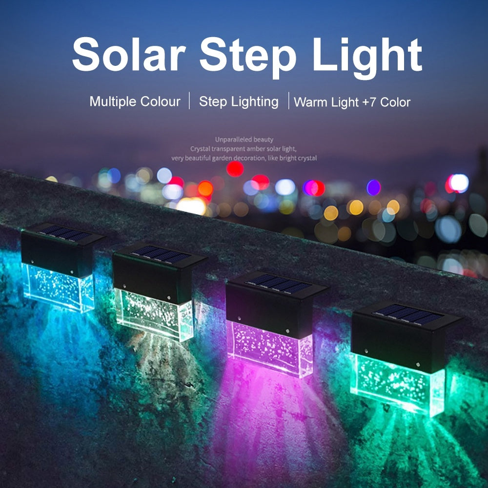 Solar powered Waterproof New RGB LED Solar Light Step Fence Light