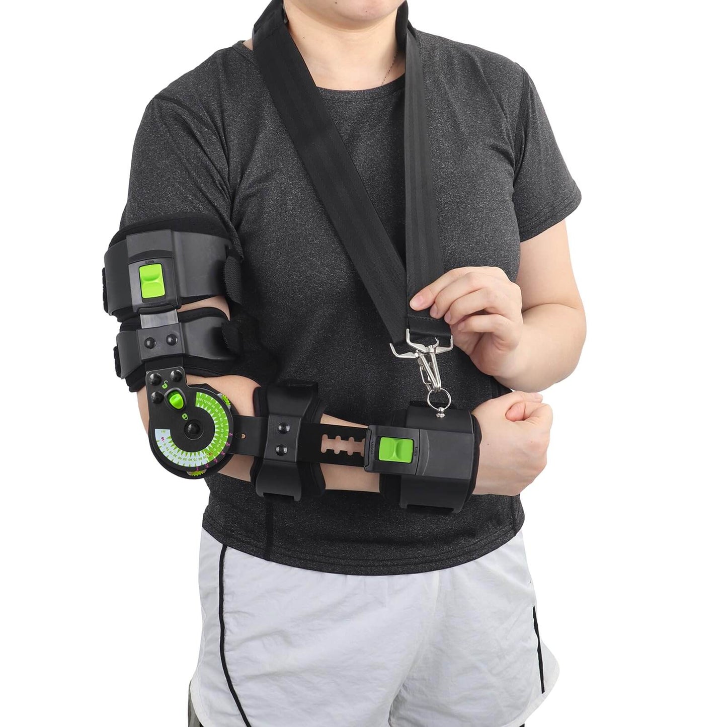 Adjustable Hinged ROM Elbow Brace - Post-Op Stabilizer Splint for Arm Injury Recovery Support After Surgery Ligament and Tendon Repairs and Dislocation (Right Arm)