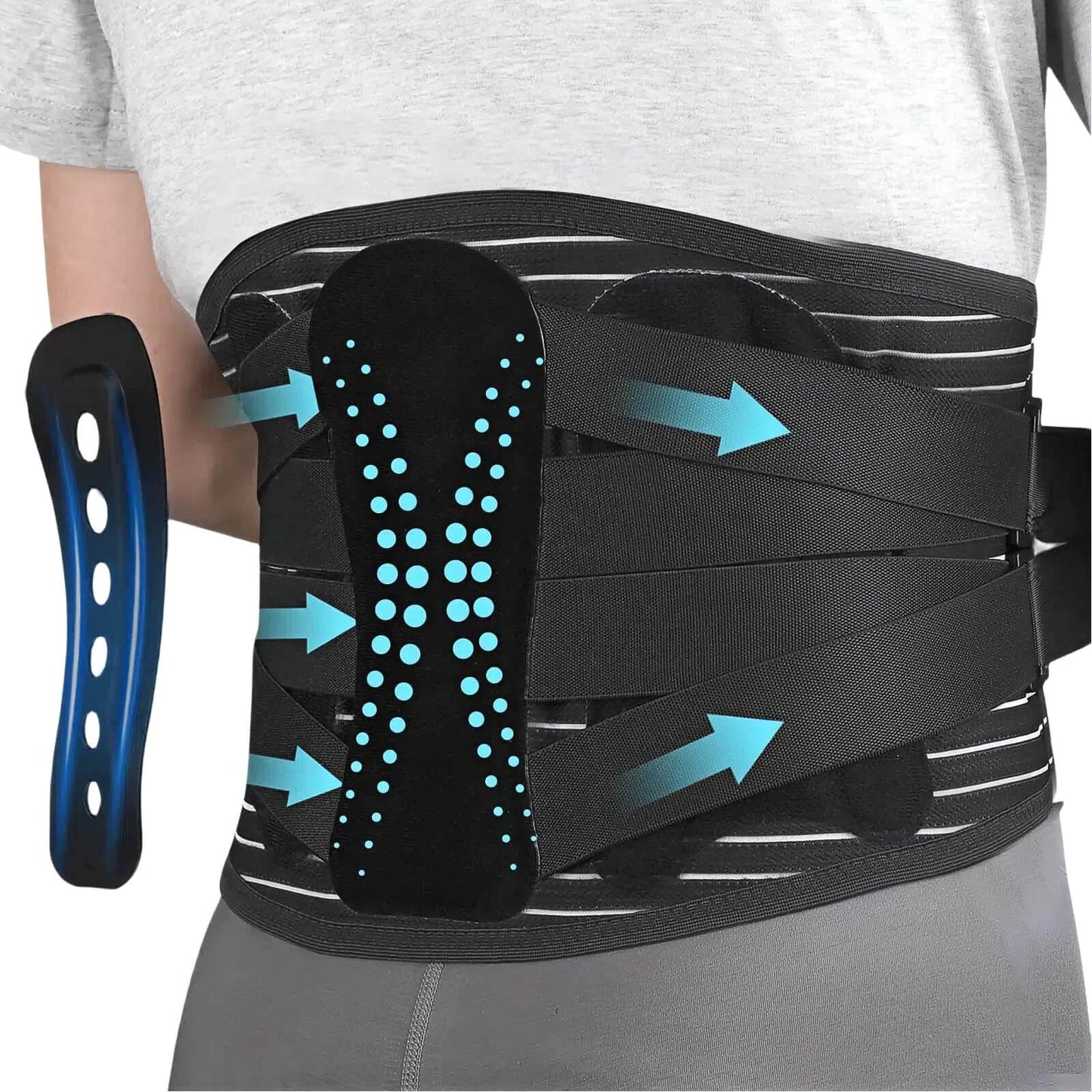 Cilnos Back Brace for Lower Back Pain Relief Breathable Back Support for Men & Women Ergonomic Design Lumbar Belt for Injury Herniated DiscSciatica and More - XL