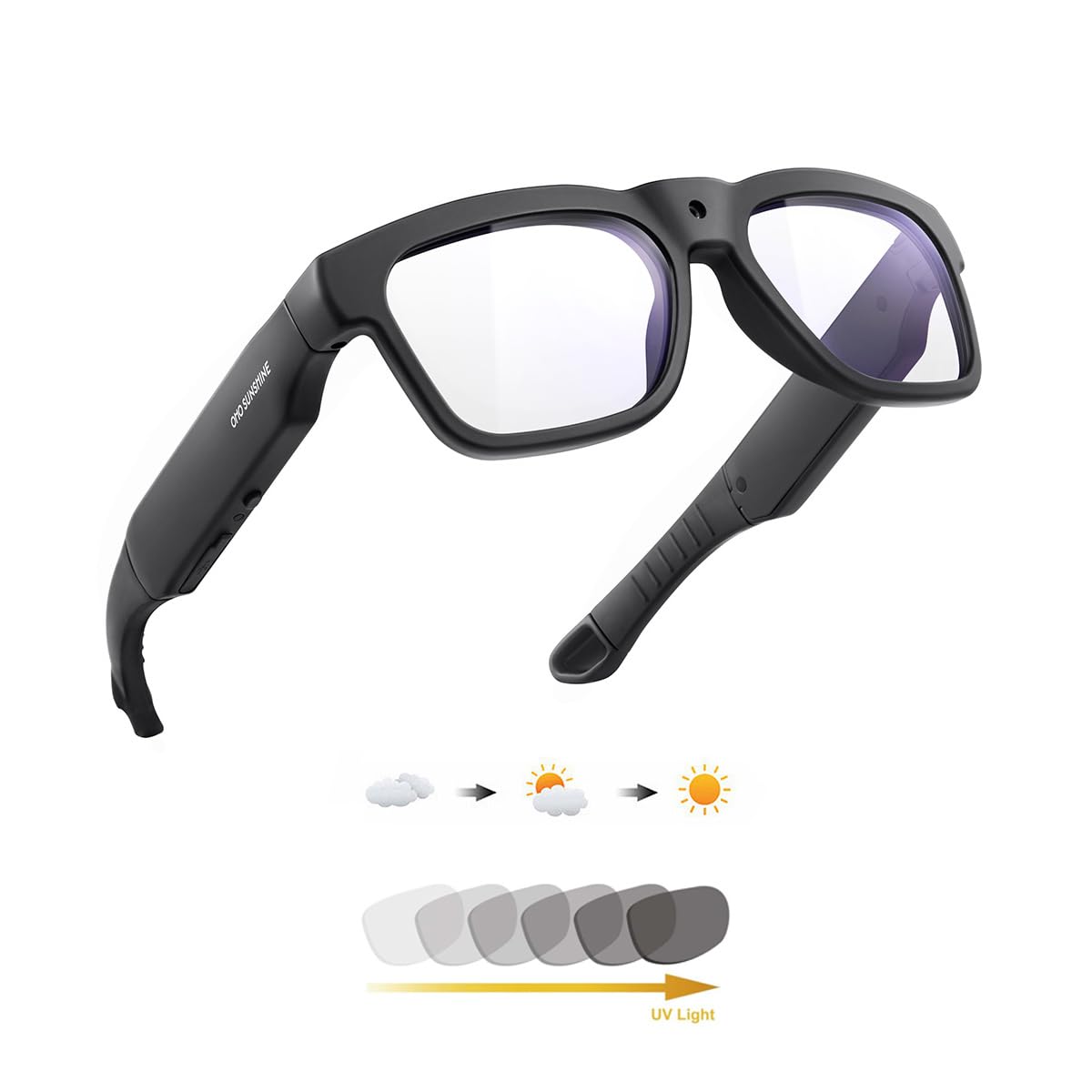 OhO 256G Smart Glasses with Full HD Camera & Open Ear Bluetooth Speaker HeadphoneIndoor & Outdoor SportsTransitional Lensfor Men Women