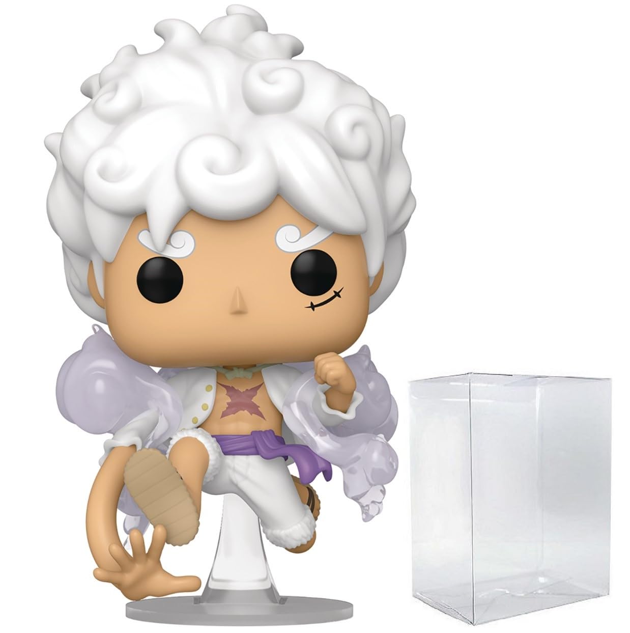 POP Anime: One Piece - Monkey D. Luffy Gear Five Funko Vinyl Figure (Bundled with Compatible Box Protector Case) Multicolor 3.75 inches