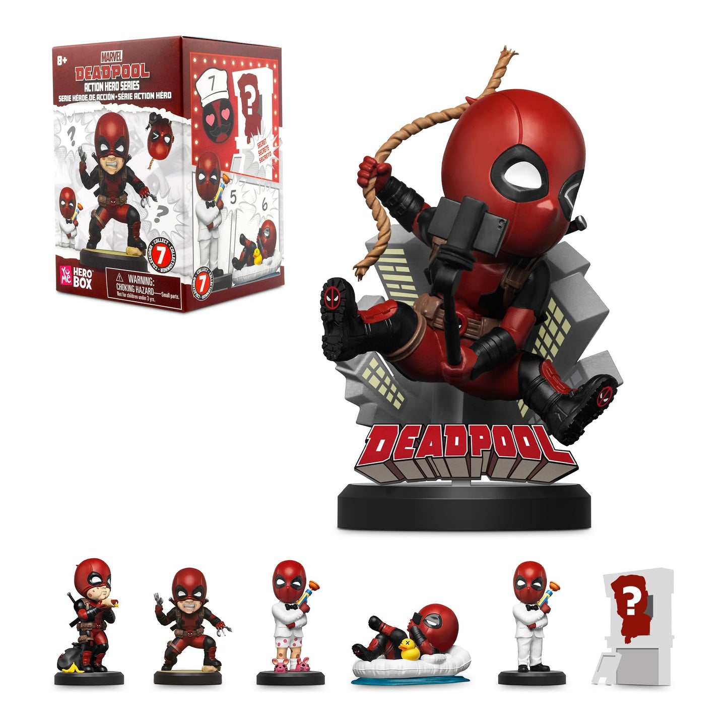 Deadpool Action Series Hero Box - Blind Box (1 Pack) 2" to 4" Collectible Toy Figurines Marvel Superhero Movie Inspired Toy Figure Set Fun Gifts for Adults Boys Girls and Kids Ages 14+