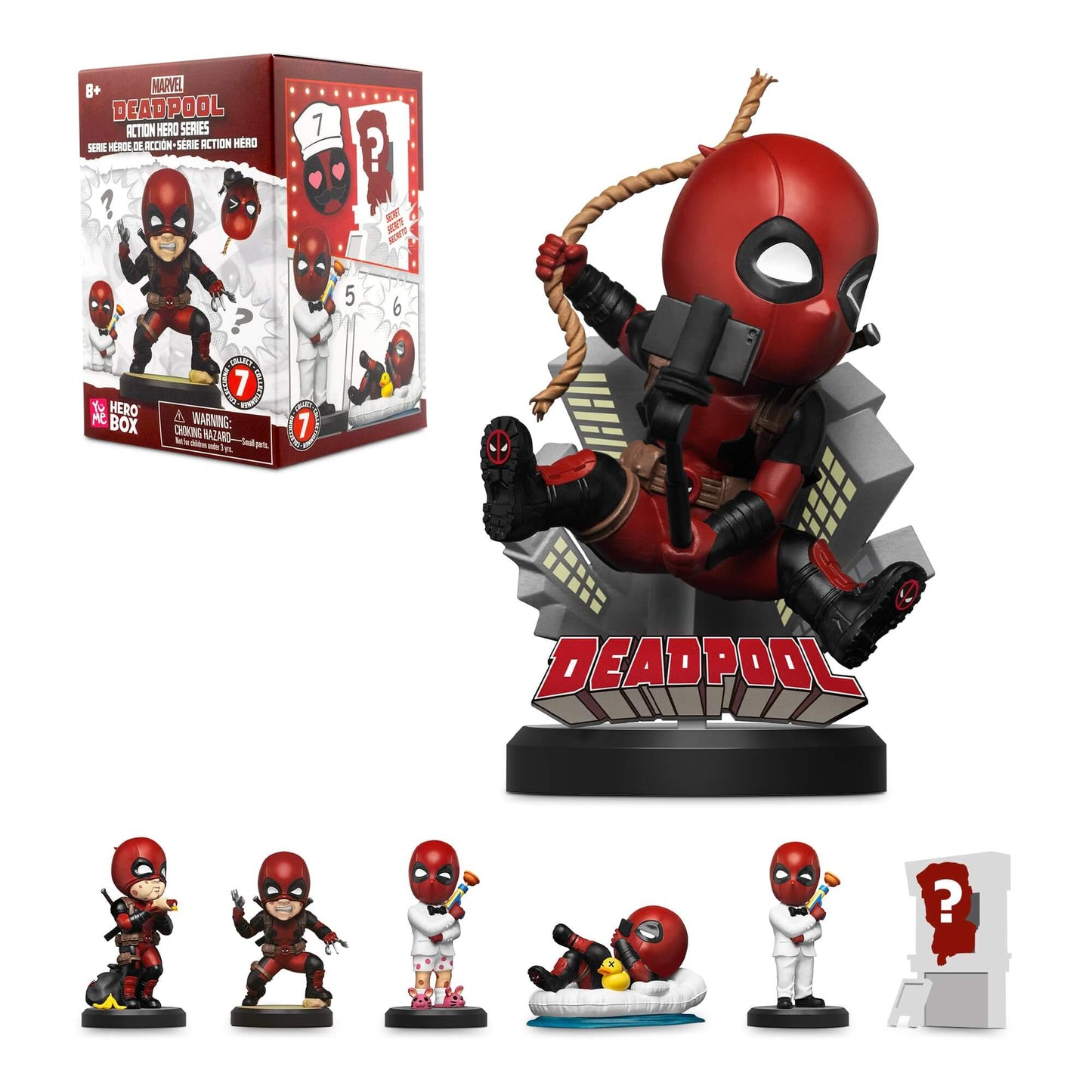 Deadpool Action Series Hero Box - Blind Box (1 Pack) 2" to 4" Collectible Toy Figurines Marvel Superhero Movie Inspired Toy Figure Set Fun Gifts for Adults Boys Girls and Kids Ages 14+