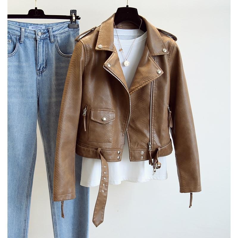 Women Woman Genuine Leather Jacket - Phobos (One Piece)