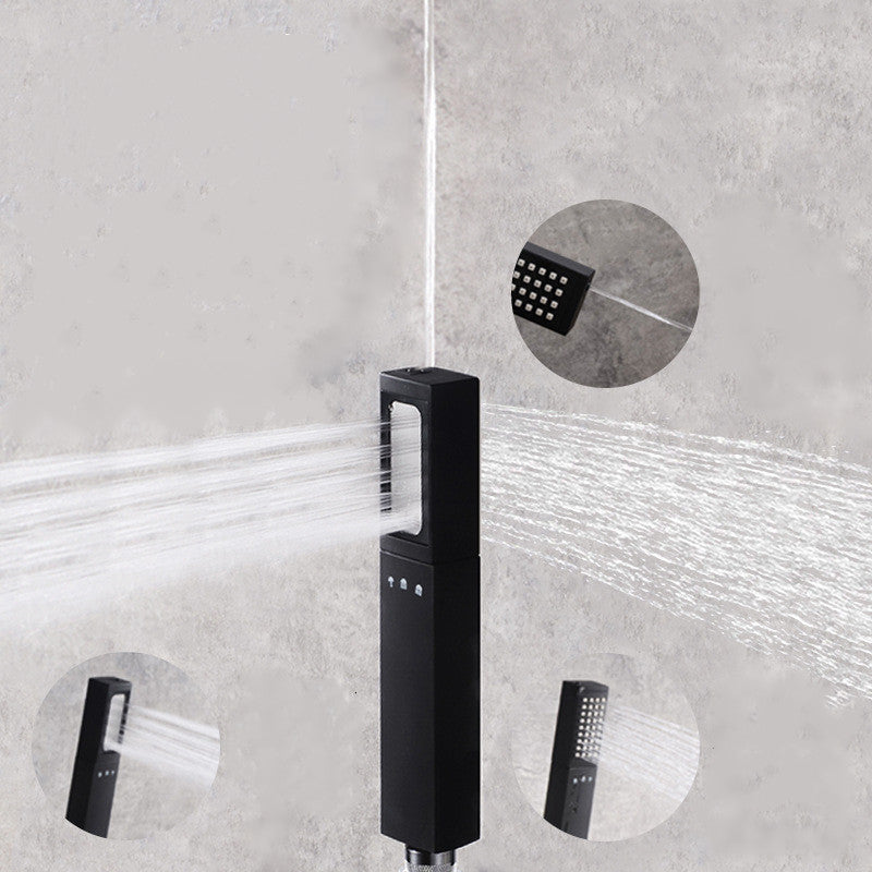 Black 3-in-1 High-Pressure Shower Head with Spray Gun