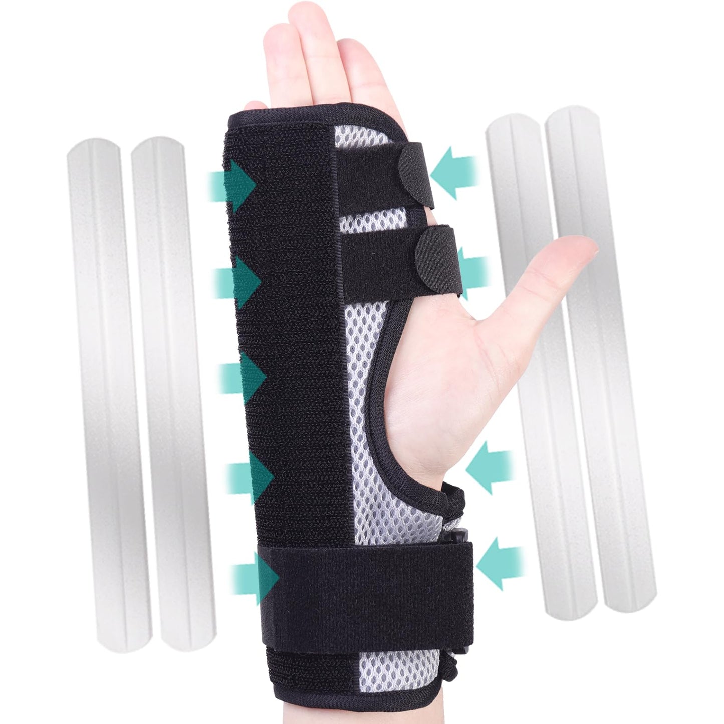 ENLUNTRA Trigger Finger SplintHand Brace with Finger SupportRight or Left Adjustable Hand Brace - Straightening for Trigger Finger Injury Fracture(BLACK)