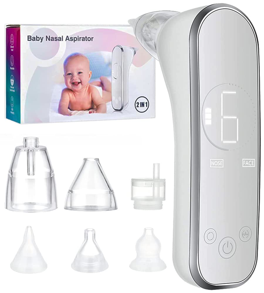 Electric Nasal Aspirator for Baby Nose Sucker - Automatic Baby Nose Cleaner for Infants - Booger Sucker Baby Nasal Aspirator - Automatic Snot Mucus Cleaner Booger Blackhead Remover for Toddlers 2 in 1