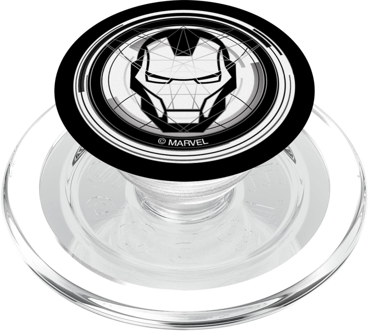 Marvel Iron Man Tony Stark Digital Icon Black and White PopSockets MagSafe PopGrip for iPhone