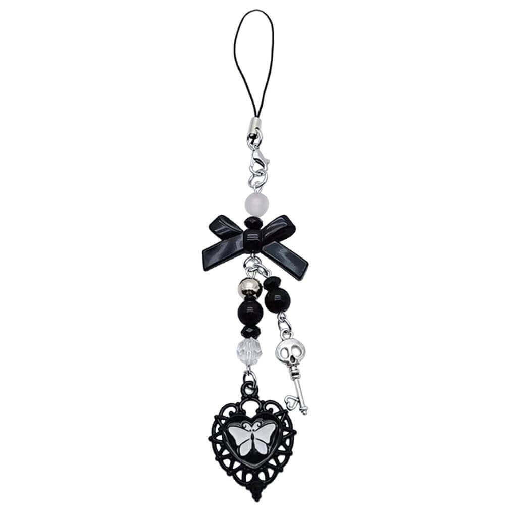 Gothic Phone Charm Pendant -Key Chain For Bag Cute Accessory Women Guitar Strap Lanyard Beaded Keychain Pendant