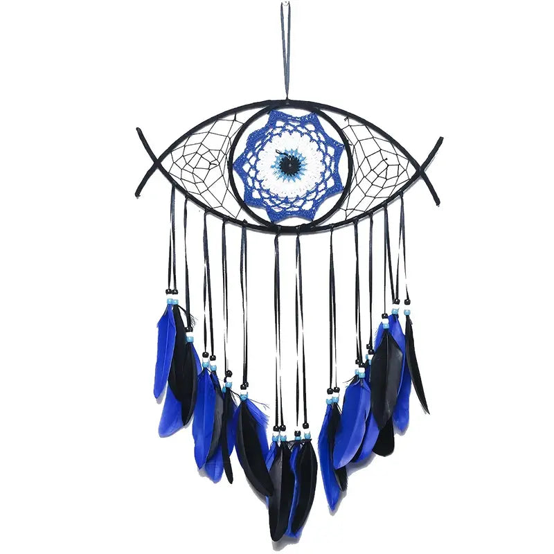 Handmade Dream Catcher with Evil Eye Feather Home Decor