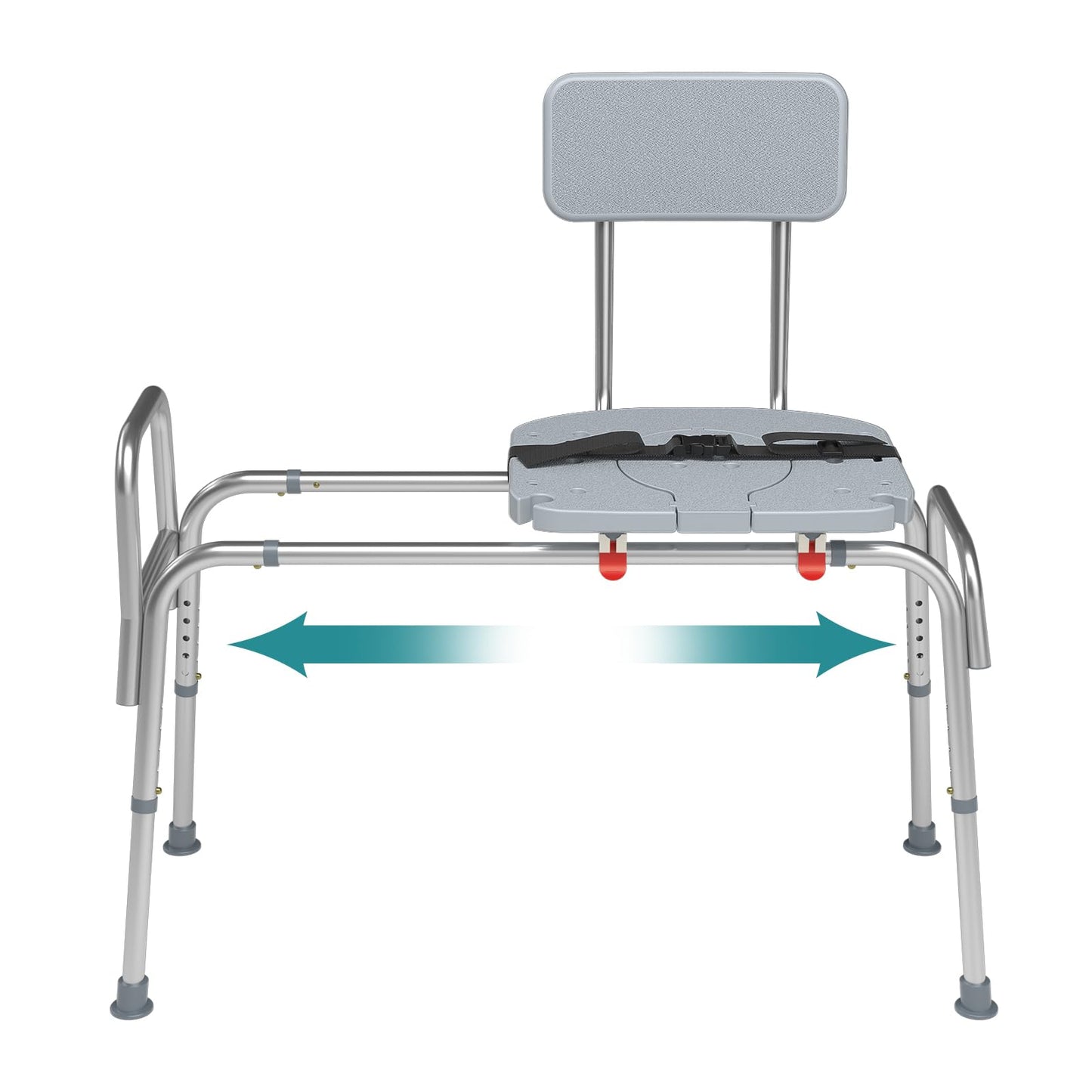 Sliding Shower Chair tub Transfer Bench Shower Bench with Non Slip Aluminum Body Shower Chair for Inside Shower Adjustable Height and Safety Belt Up to 400Lbs Shower Safety for Seniors Handicap