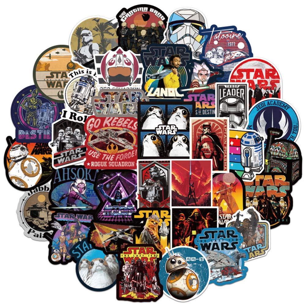 108 pcs/ Pack Star Wars Theme Cool Vsco Sticker No Repeat Vinyl Decal Sticker