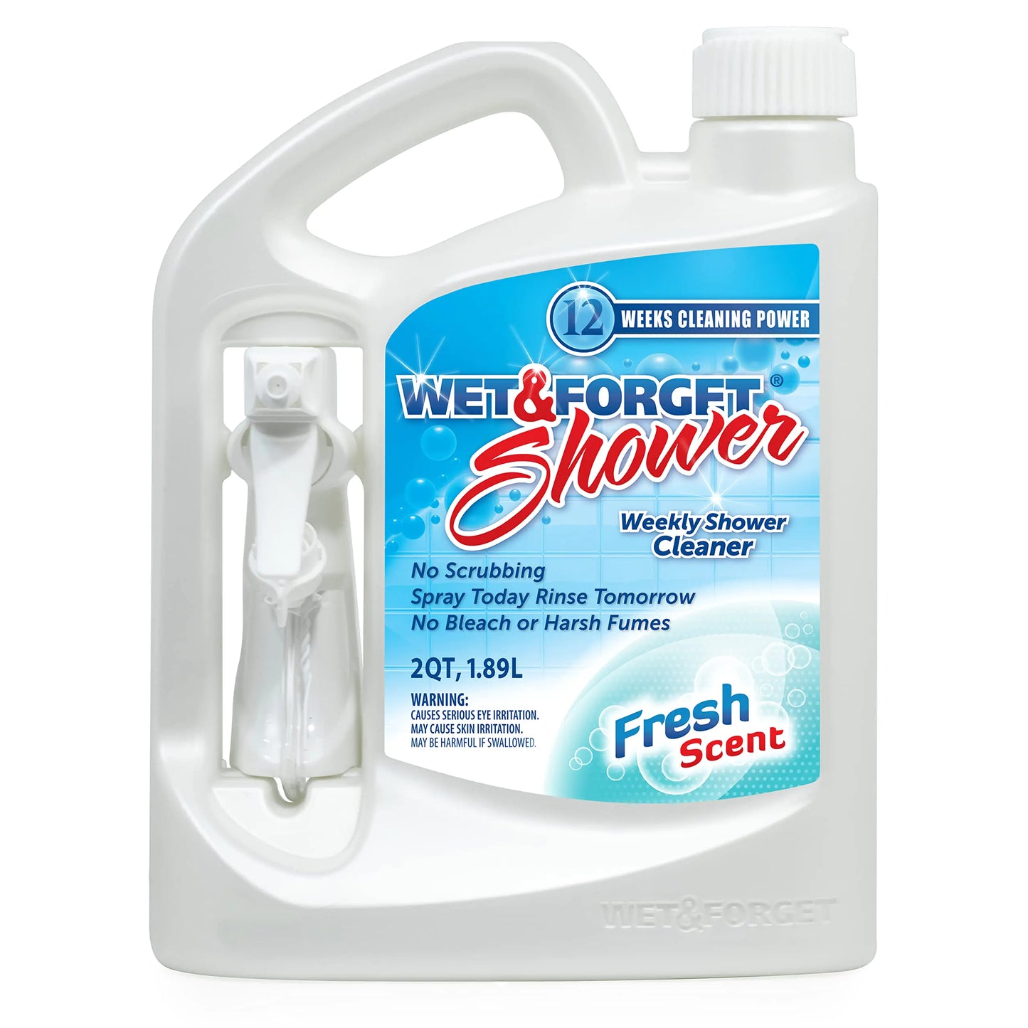 Wet & Forget Shower Cleaner Spray Multi-Surface Weekly Application Requires No Scrubbing Bleach-Free Formula Ready to Use Fresh Scent 3 Months of Cleaning 64 Fluid Ounces 1 Pack