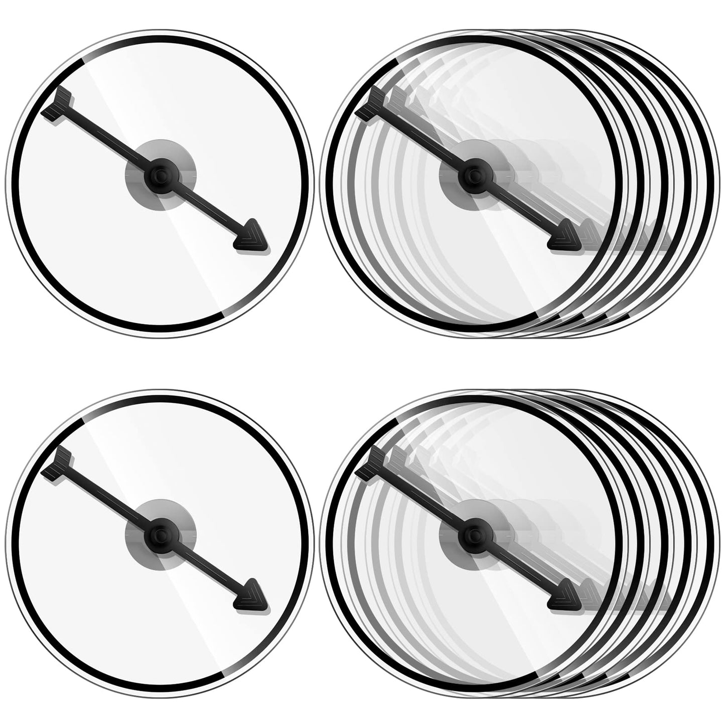 Chivao 10 Sets Game Spinner Wheel Square Blank Game Spinners Erasable Game Spinner Board with Plastic Rotating Arrows Math Spinner for Game Prizes (6 x 6 Inch)