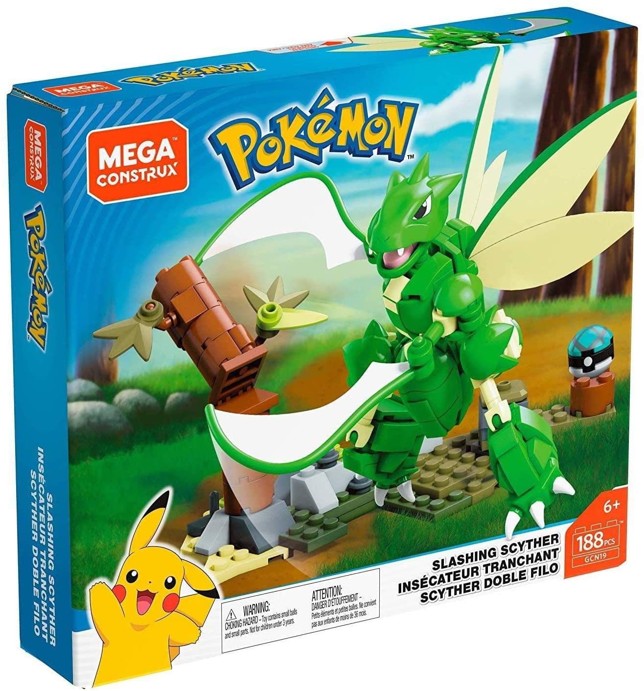 Mega Construx Pokemon Slashing Scyther Construction Set with Character Figures Building Toys for Kids (188 Pieces)