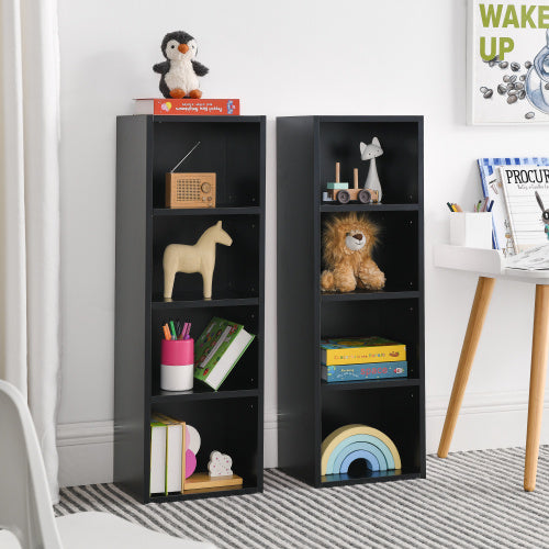 8 Tier Media Tower, CD DVD Slim Locker With Adjustable Shelves, High & Narrow Bookshelf Display Bookshelf, Suitable For Home Office, Multifunctional Double Deck Bookshelf