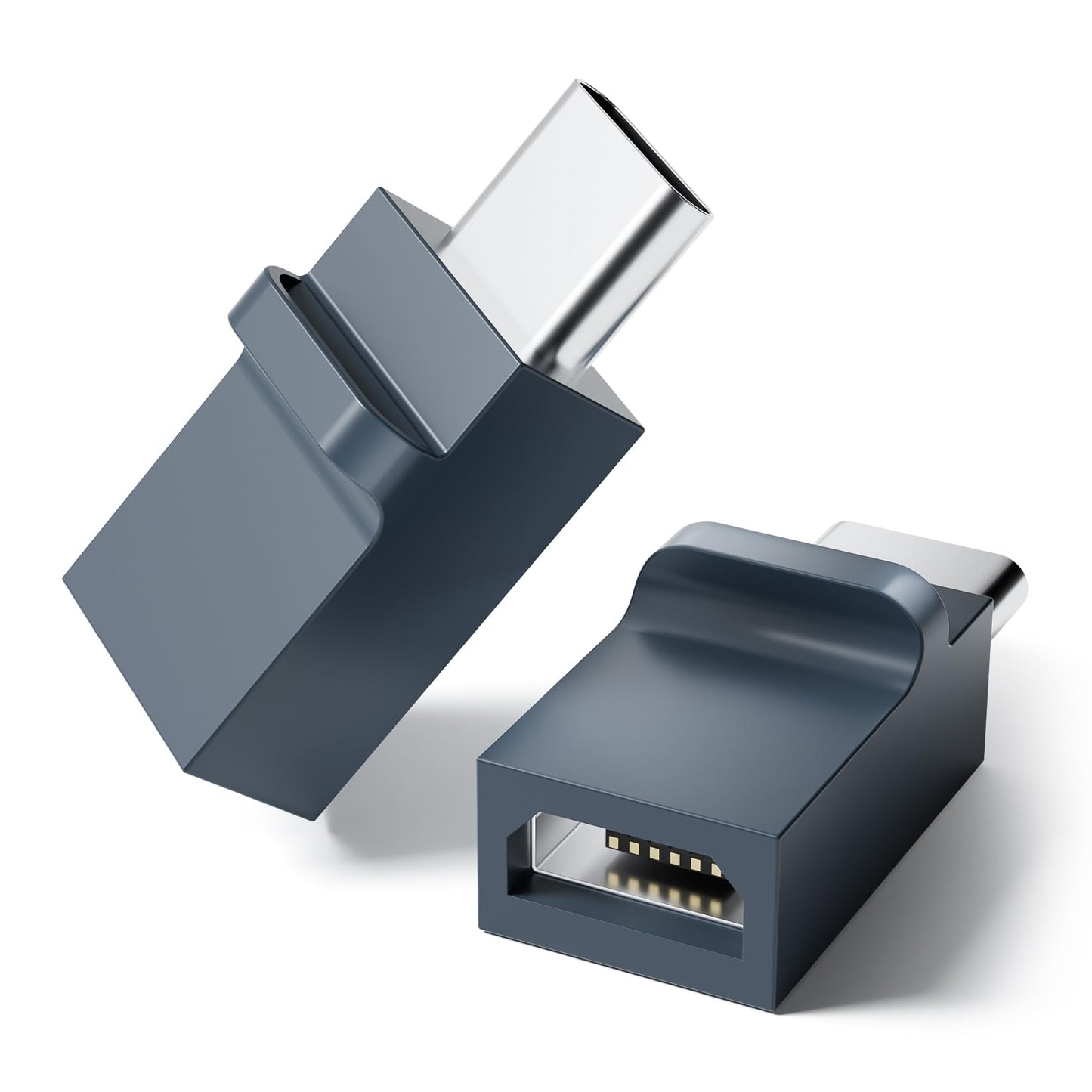 BolAAzuL USB C to Micro USB Adapter 2-Pack Type C (Male) to Micro USB (Female) Convert Connector for Charging & Data Sync Grey