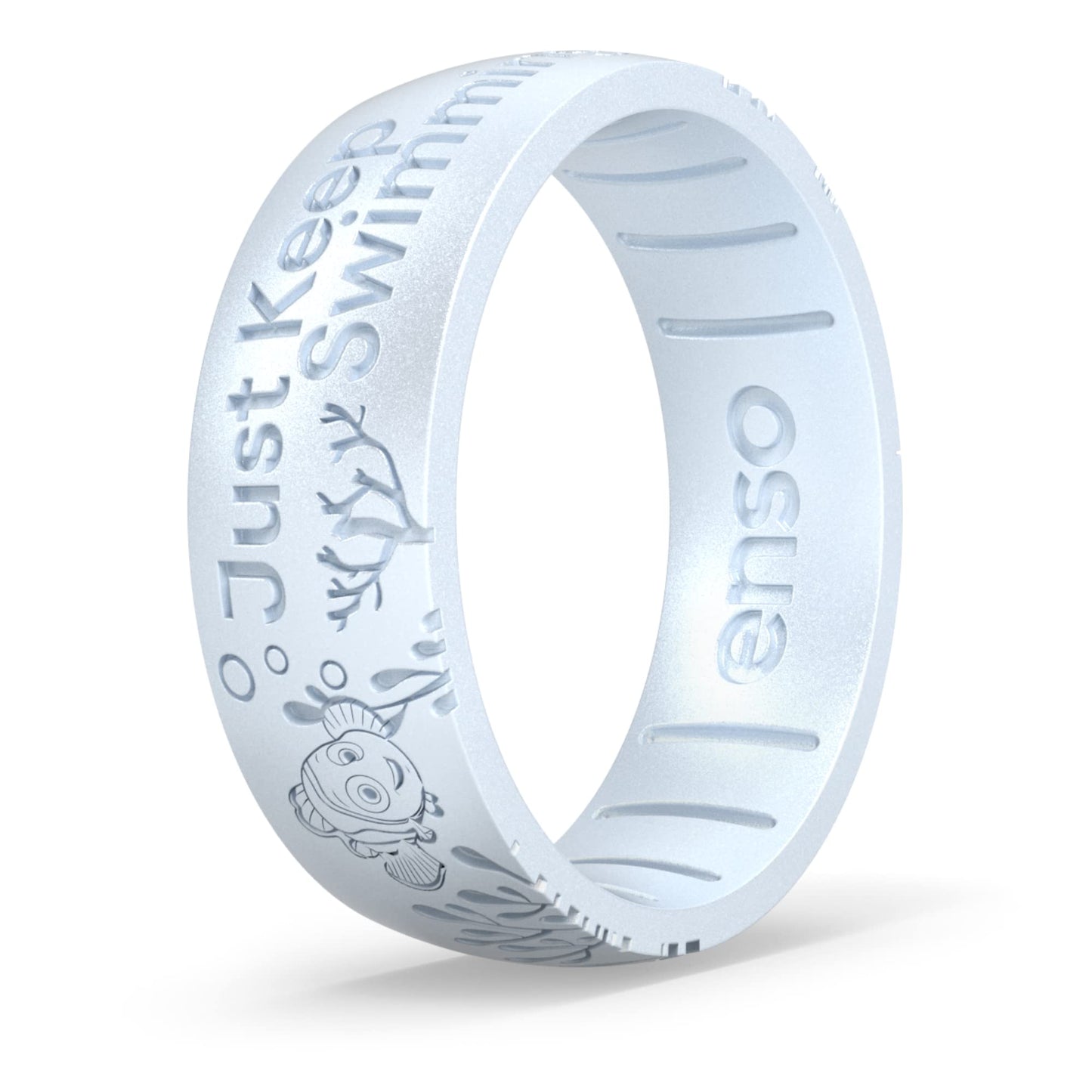Enso Rings Disney Pixar Collection - Classic Etched Silicone Rings - Comfortable and Flexible Design - Keep Swimming - 10
