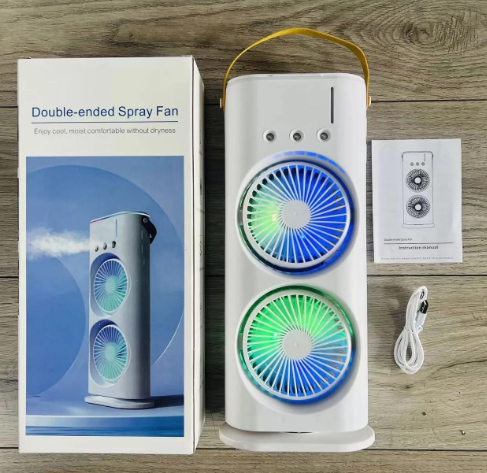 Double-Headed Cooling Spray Fan Lightweight portable USB-rechargeable,