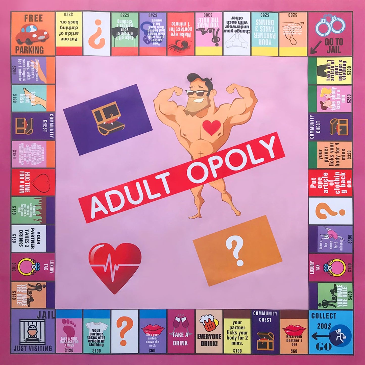 Adultopoly Board Game Couple Adult Valentines Gifts Birthday Date Night Gifts