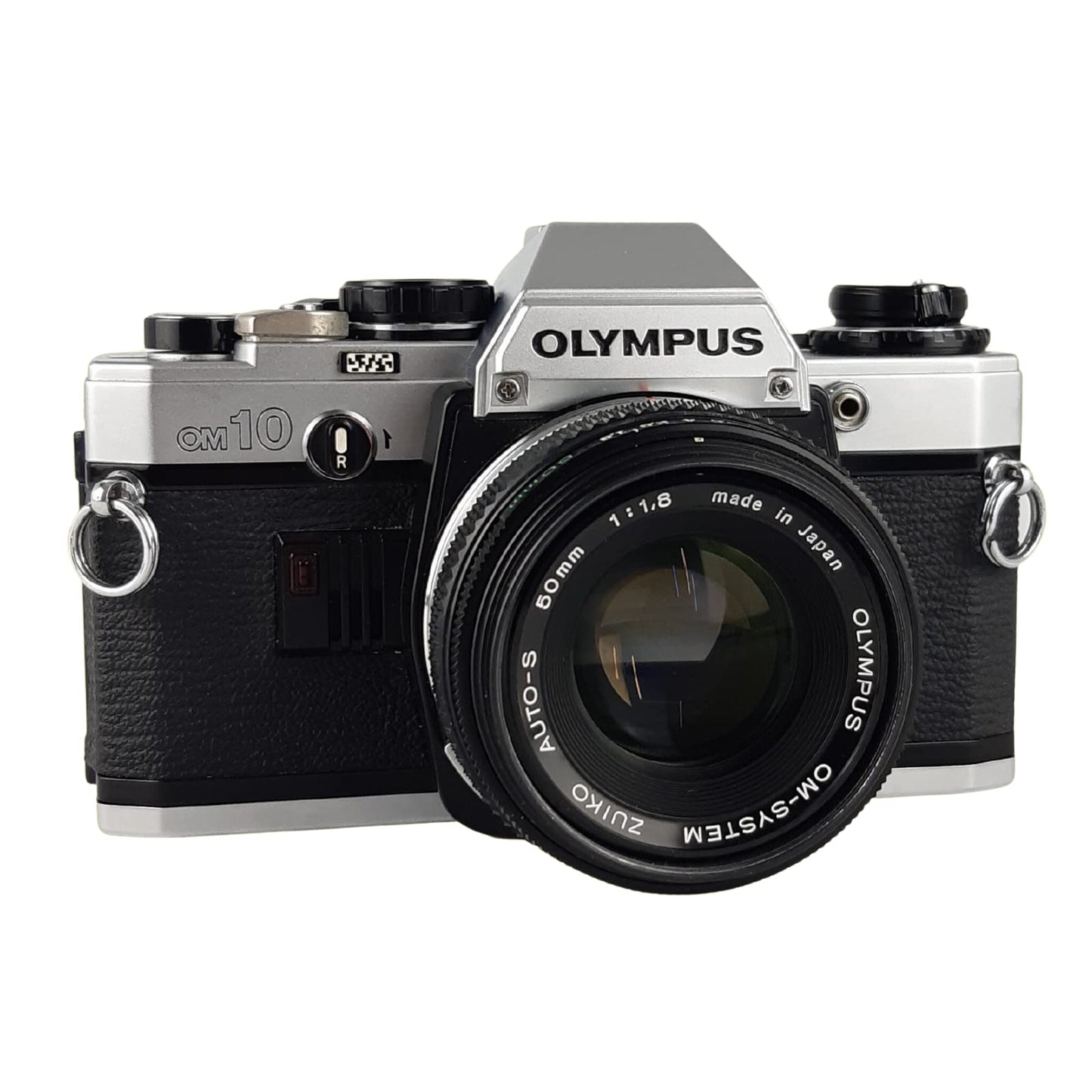 Generic Olympus OM10 Vintage SLR 35mm Film Camera with f/1.8 50mm Prime Lens (Renewed) Silver / Black