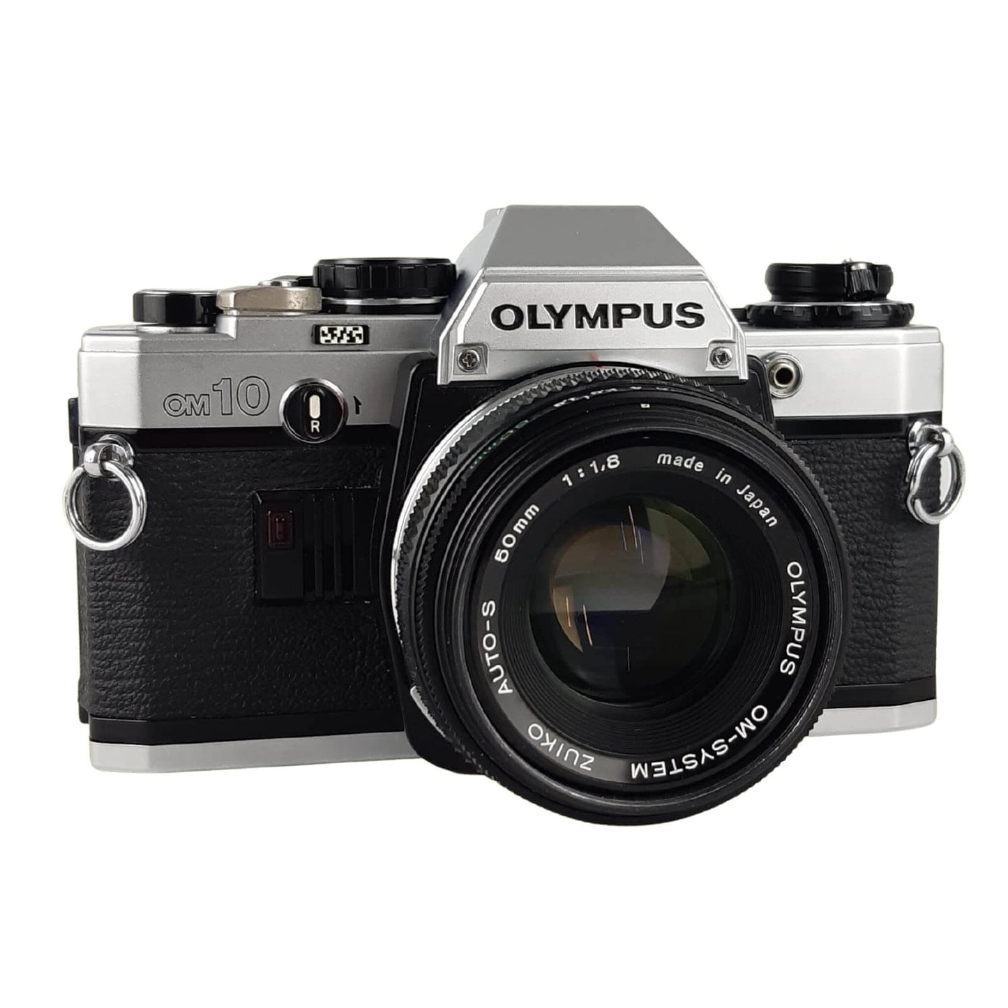 Generic Olympus OM10 Vintage SLR 35mm Film Camera with f/1.8 50mm Prime Lens (Renewed) Silver / Black