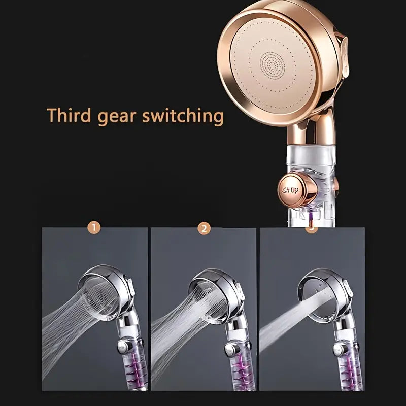 Three Speed Turbo Rod Pressurized Shower Head
