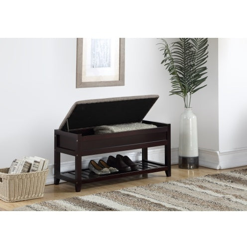 Rouen Seating Bench With Shoe Storage Espresso