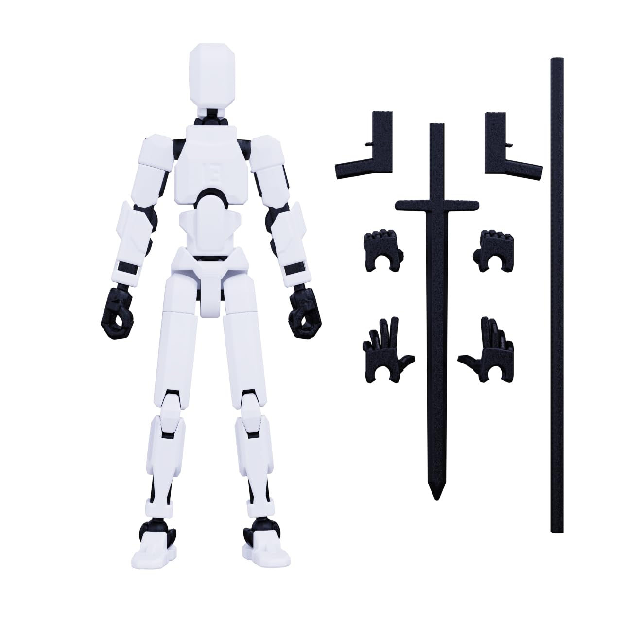 MerryXD Titan 13 Action Figure Lucky 13 Action Figure T13 Action Figure 3D Printed Multi-Jointed Movable Nova 13 Action Figure Dummy 13 Action Figure Toy for Boy White