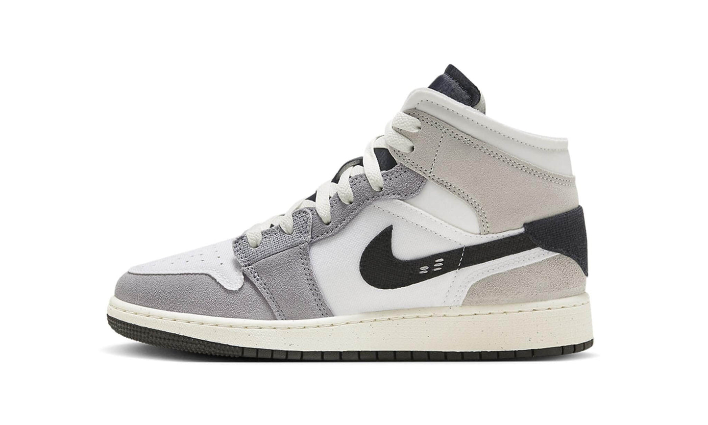 Big Kids Air Jordan 1 Mid SE Craft GS Inside Out - Cement Grey FD9091 002 Grade School - Size 6.5y
