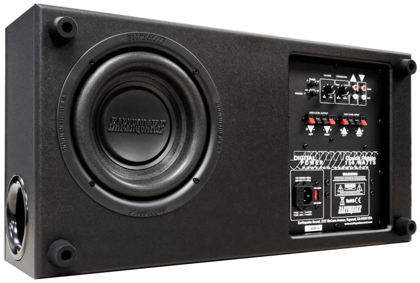 Earthquake Sound CP8 Couch Potato - 300W Peak Powered 8-Inch Slim Home Theater Subwoofer with Down-Firing Bass Reflex Enclosure Design (Black Laminate Single)
