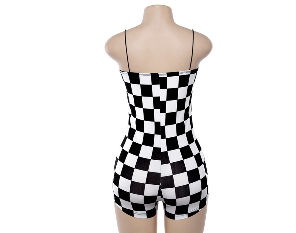 One-Piece Jumpsuit and Plaid Overalls Women Woman