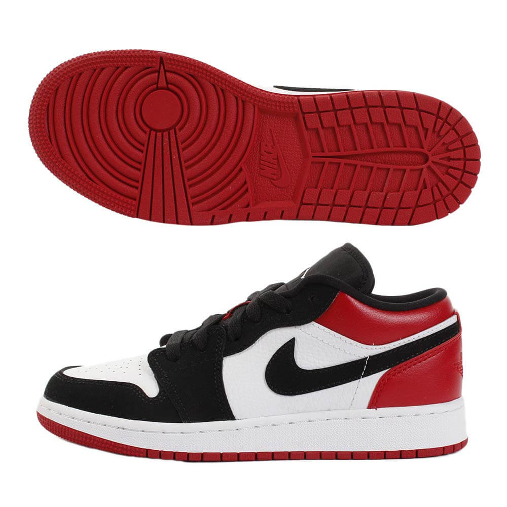 Jordan Youth Air 1 Low 553560 605 Black Pebbled - Size 6Y