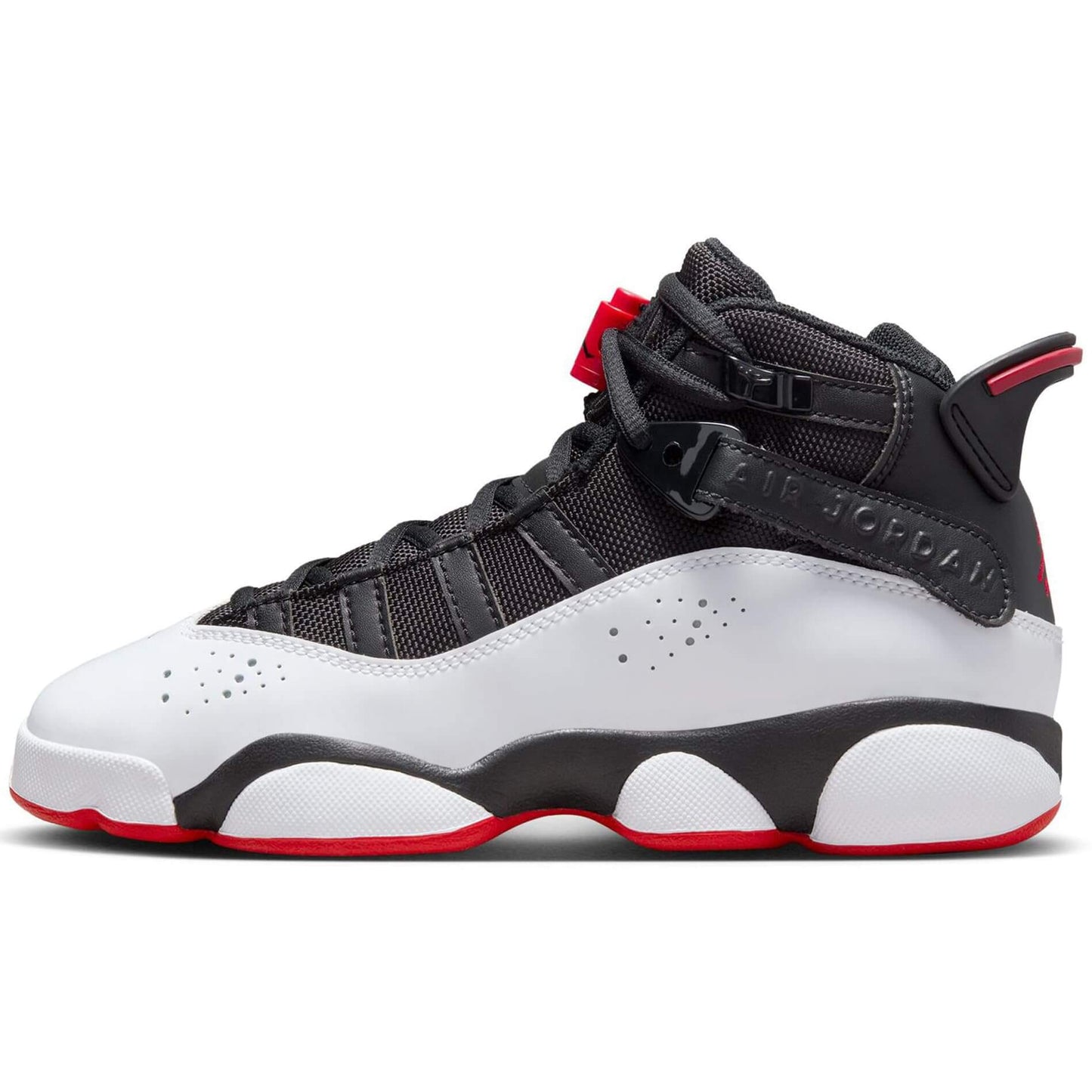 Jordan 6 Rings Big Kids Shoes (323419-067 Black/White/University Red) Size 6