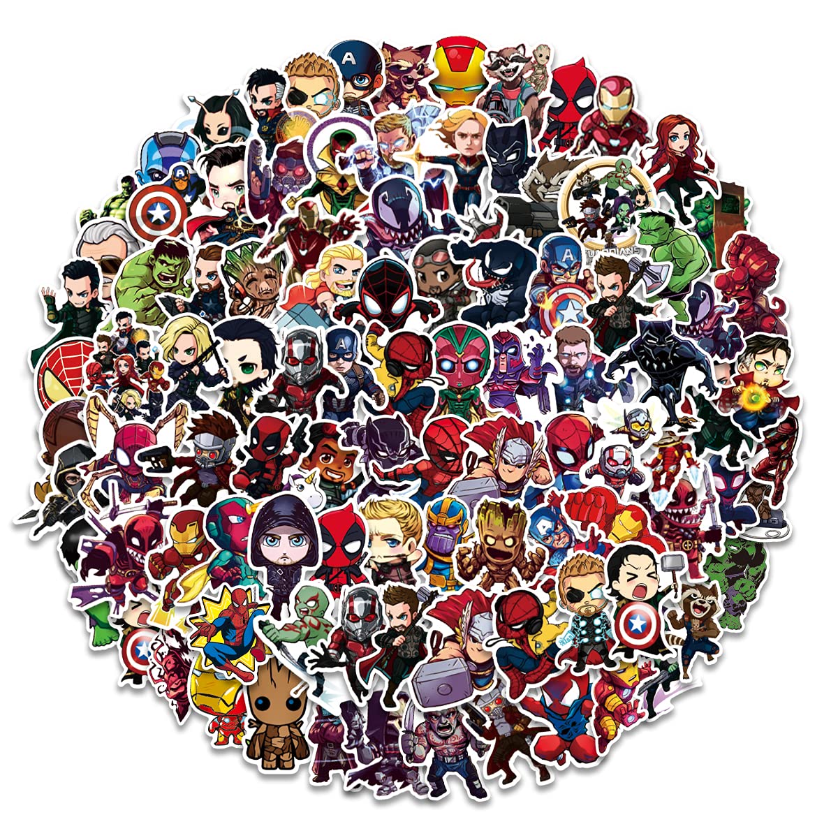 100Pcs Teens Superhero Avengers Waterproof Stickers Vinyl Sticker Decal Decor Waterproof