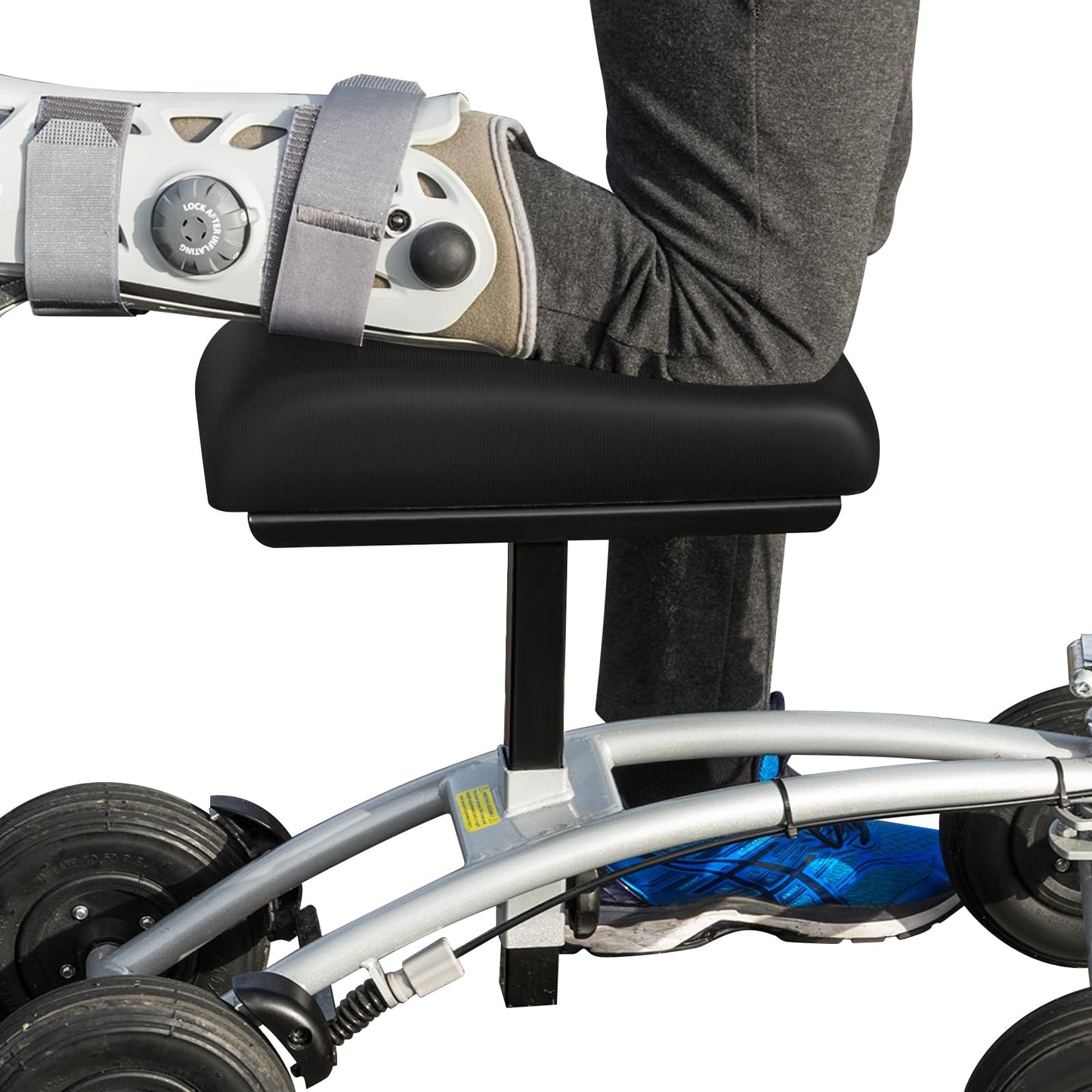 Breling Knee Scooter Pad Cover Featuring Memory Foam Cushion Soft Knee Scooter Cushion Universal Knee Scooter Accessories Comfortable Walker Seat Cover for Comfort During Injury (Black)