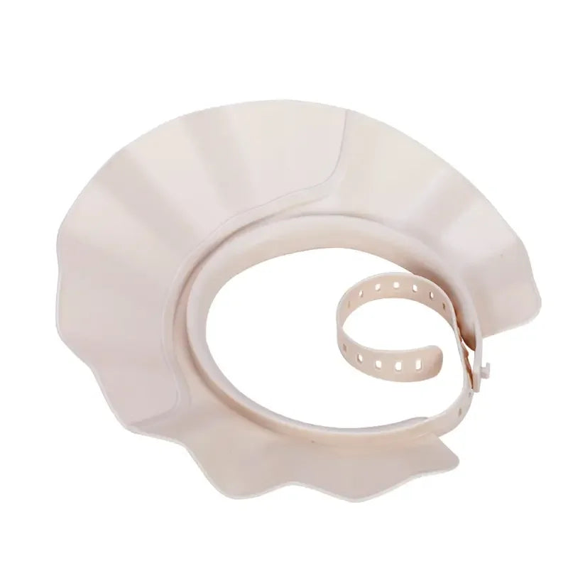 1pc Baby Adjustable Shower Cap Ear Protection Safe Shampoo Bathing Soft Hat Tpe Material Reusable Multi-Functional Sun Hat